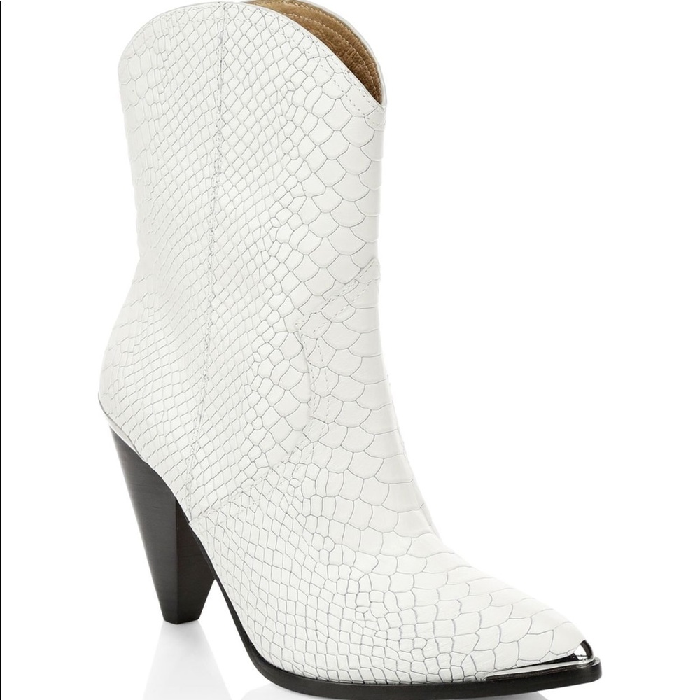 Joie Garner White Snakeskin Boots - sz. 36/6